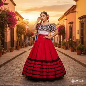 Mexican double circle practice skirt folklorico